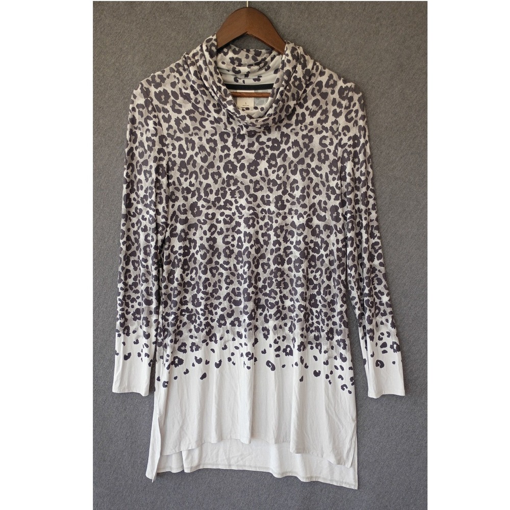 Soma‎ Soft Jersey Cowl Neck Pullover Animal Print Tunic S Loungewear Long Sleeve